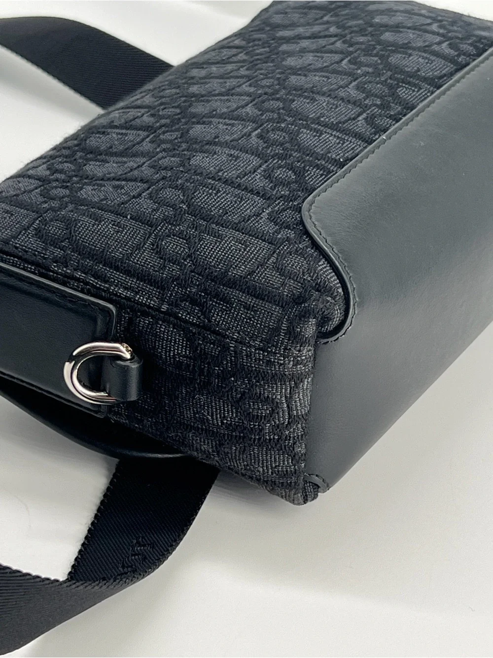 Christian Dior Mini Jett Messenger Bag With Flap Oblique Jacquard And Calfskin